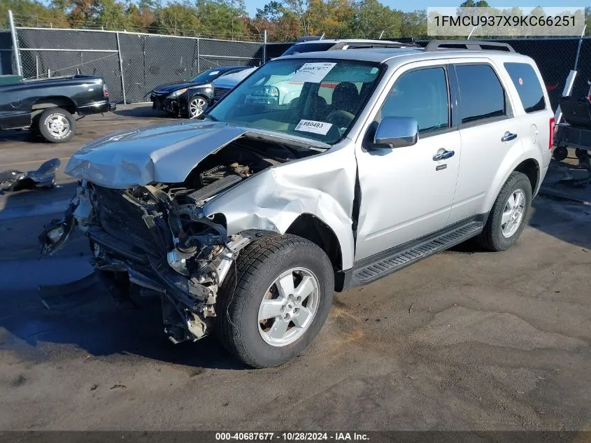 2009 Ford Escape Xlt VIN: 1FMCU937X9KC66251 Lot: 40687677