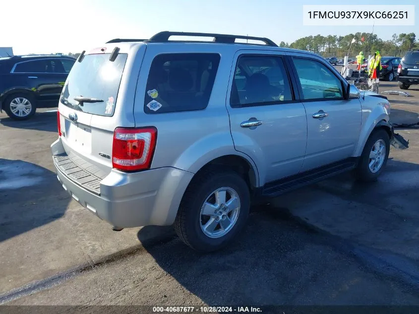 2009 Ford Escape Xlt VIN: 1FMCU937X9KC66251 Lot: 40687677