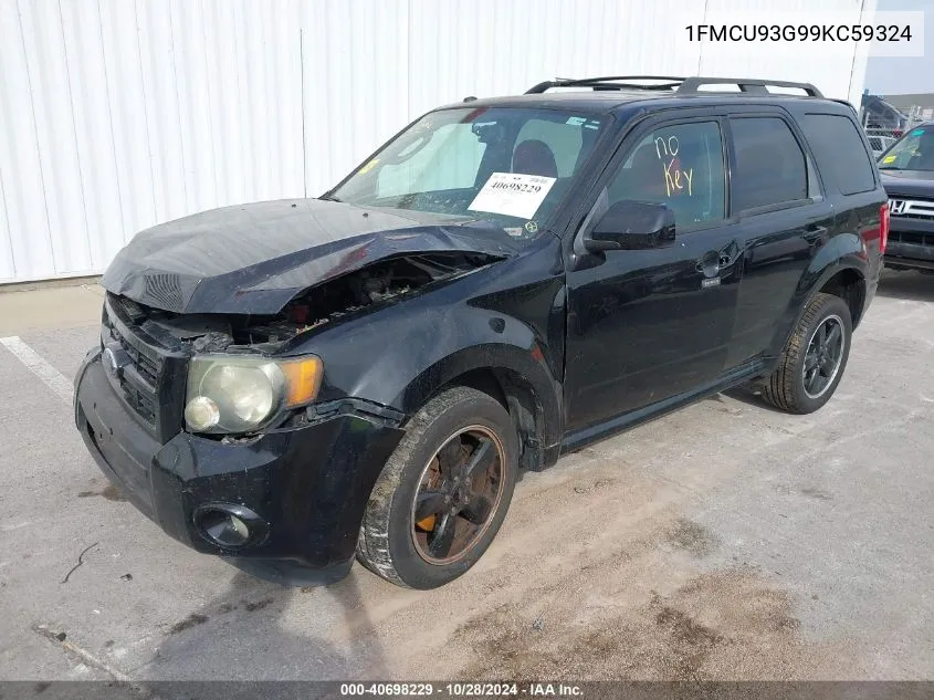 2009 Ford Escape Xlt VIN: 1FMCU93G99KC59324 Lot: 40698229