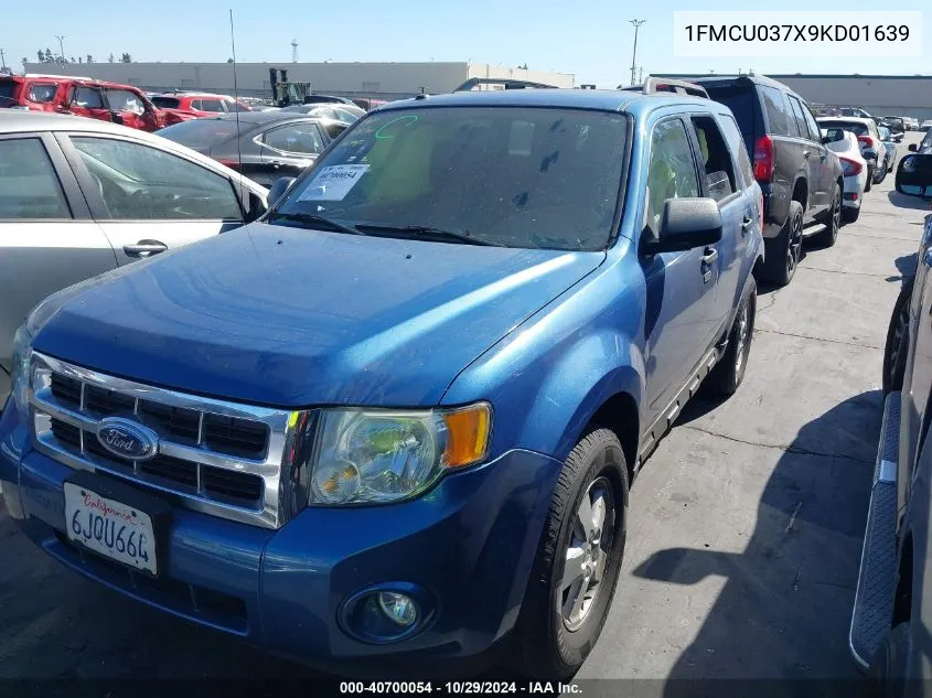 2009 Ford Escape Xlt VIN: 1FMCU037X9KD01639 Lot: 40700054