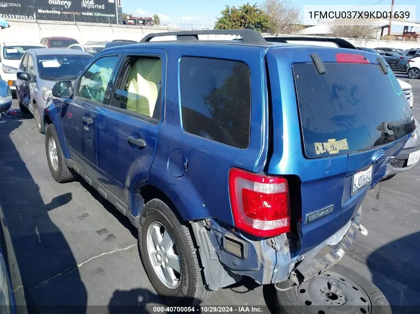 2009 Ford Escape Xlt VIN: 1FMCU037X9KD01639 Lot: 40700054