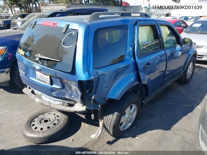 2009 Ford Escape Xlt VIN: 1FMCU037X9KD01639 Lot: 40700054