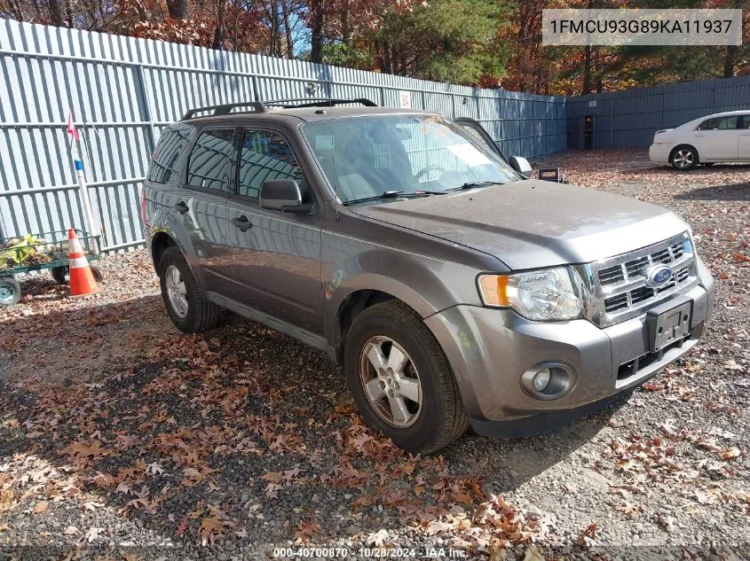 2009 Ford Escape Xlt VIN: 1FMCU93G89KA11937 Lot: 40700870