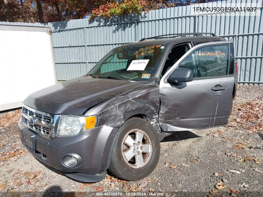 2009 Ford Escape Xlt VIN: 1FMCU93G89KA11937 Lot: 40700870