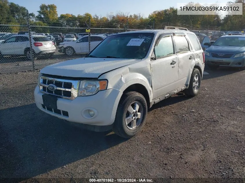 2009 Ford Escape Xlt VIN: 1FMCU03G59KA59102 Lot: 40701862