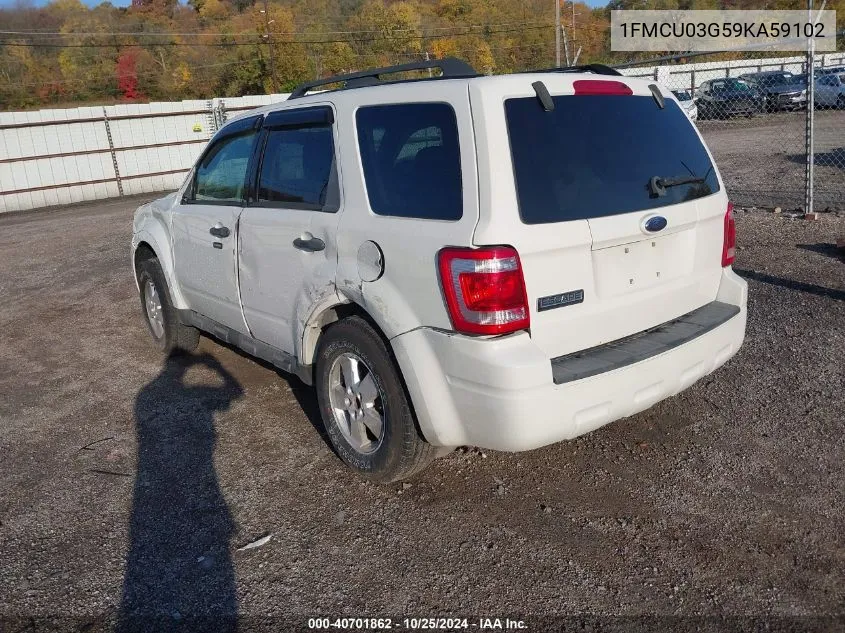 2009 Ford Escape Xlt VIN: 1FMCU03G59KA59102 Lot: 40701862