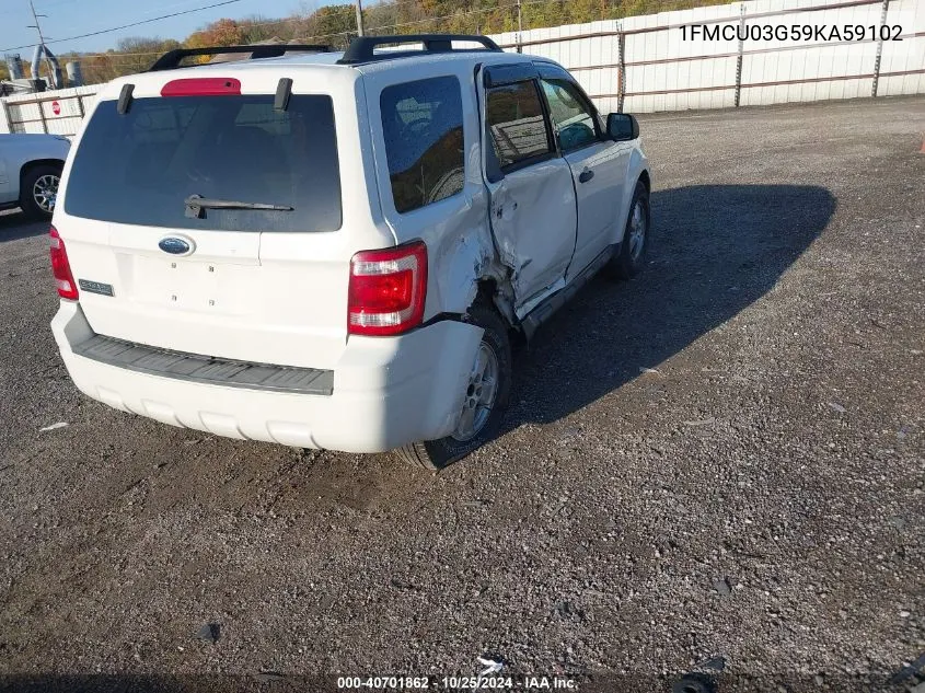 2009 Ford Escape Xlt VIN: 1FMCU03G59KA59102 Lot: 40701862