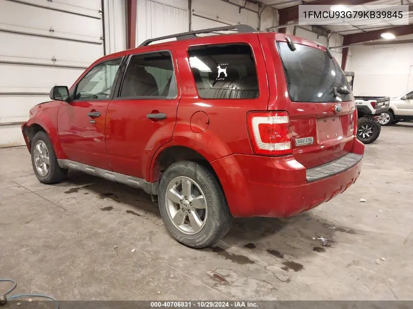 2009 Ford Escape Xlt VIN: 1FMCU93G79KB39845 Lot: 40706831