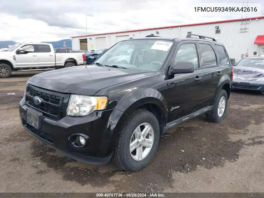 2009 Ford Escape Hybrid Limited VIN: 1FMCU59349KA42616 Lot: 40707736