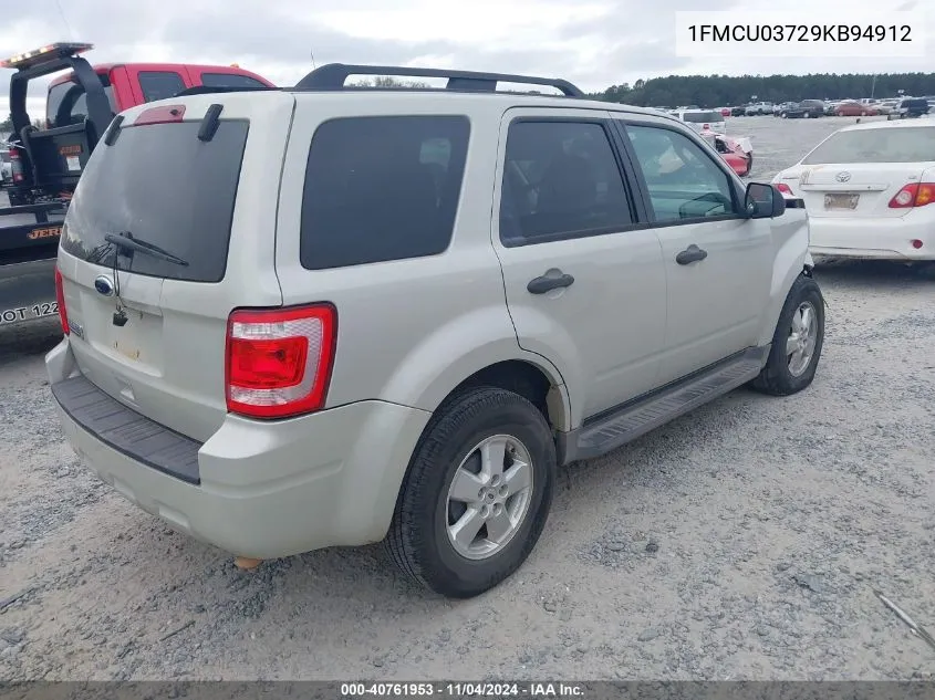 1FMCU03729KB94912 2009 Ford Escape Xlt