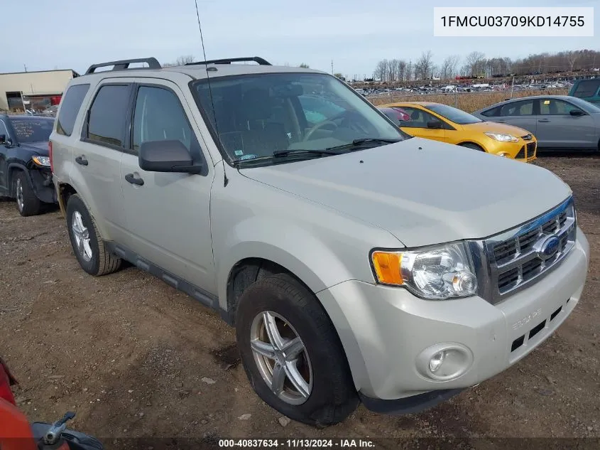 2009 Ford Escape Xlt VIN: 1FMCU03709KD14755 Lot: 40837634