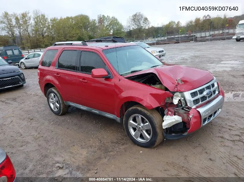 2009 Ford Escape Limited VIN: 1FMCU04G59KD07640 Lot: 40854751