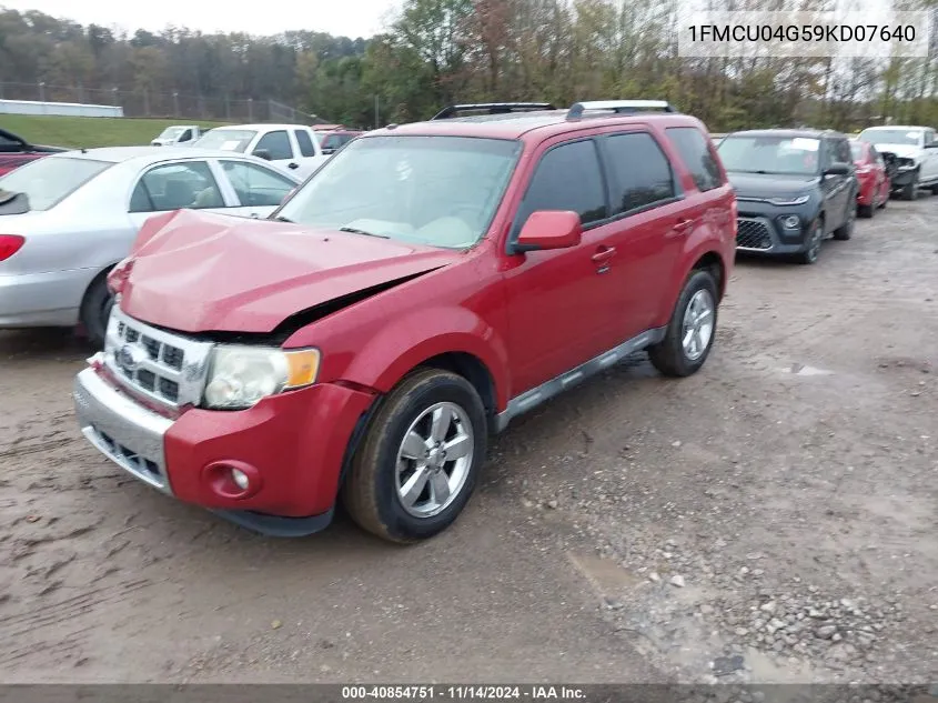 2009 Ford Escape Limited VIN: 1FMCU04G59KD07640 Lot: 40854751