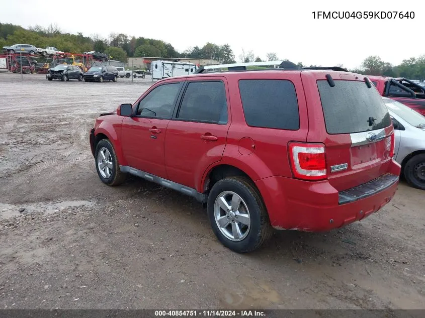 2009 Ford Escape Limited VIN: 1FMCU04G59KD07640 Lot: 40854751