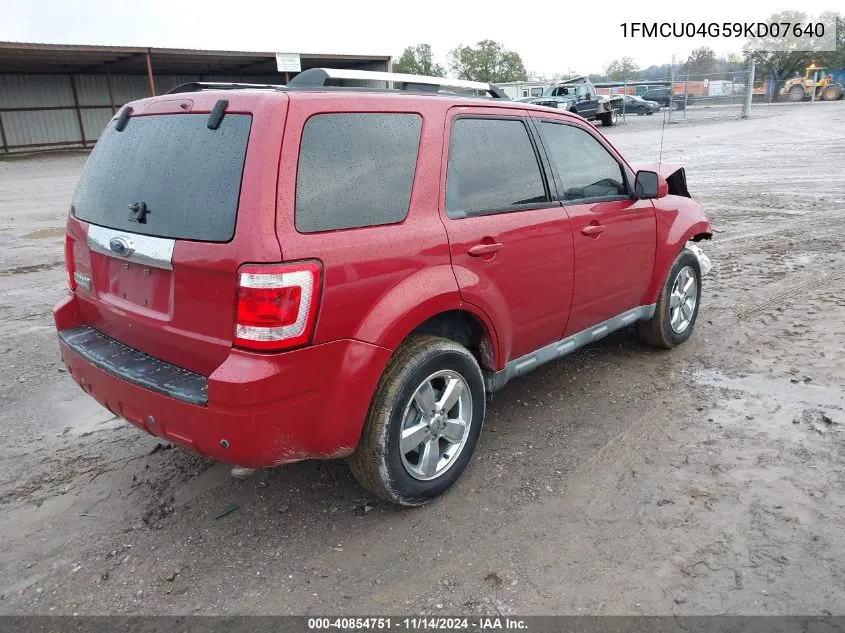 2009 Ford Escape Limited VIN: 1FMCU04G59KD07640 Lot: 40854751