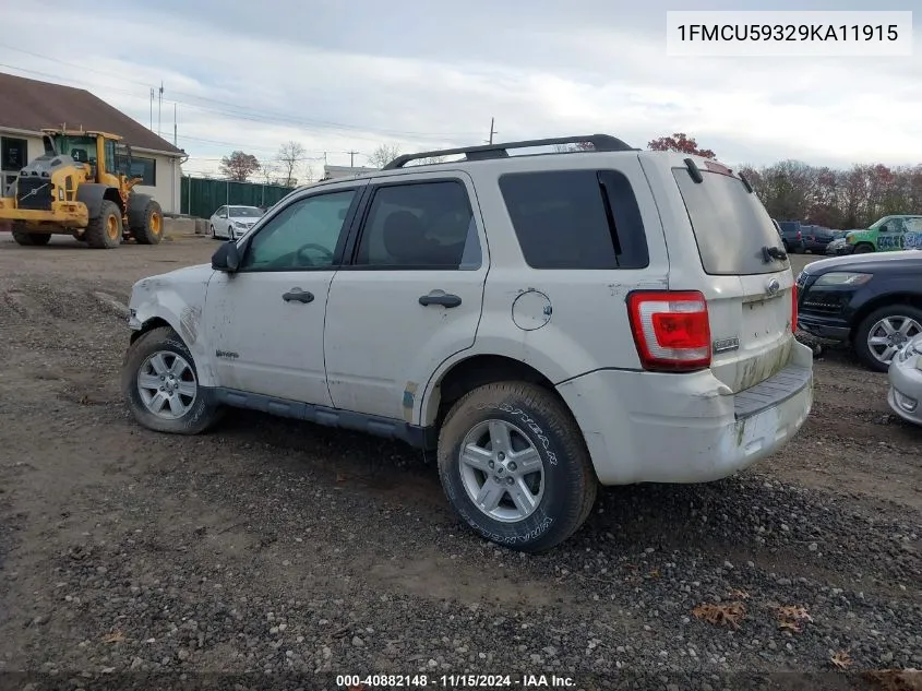 2009 Ford Escape Hybrid Limited VIN: 1FMCU59329KA11915 Lot: 40882148