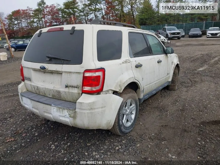 2009 Ford Escape Hybrid Limited VIN: 1FMCU59329KA11915 Lot: 40882148