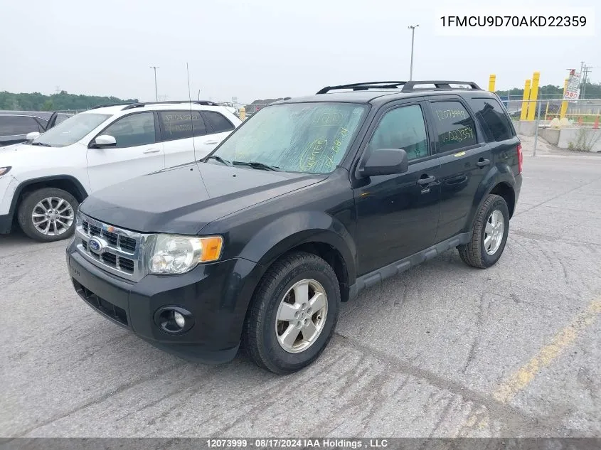 2010 Ford Escape VIN: 1FMCU9D70AKD22359 Lot: 12073999