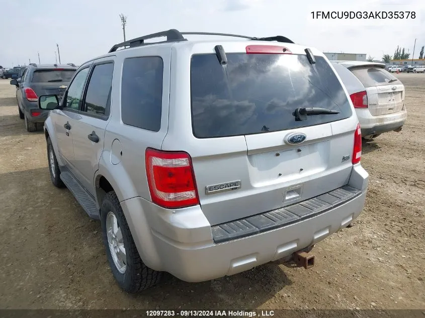 2010 Ford Escape VIN: 1FMCU9DG3AKD35378 Lot: 12097283