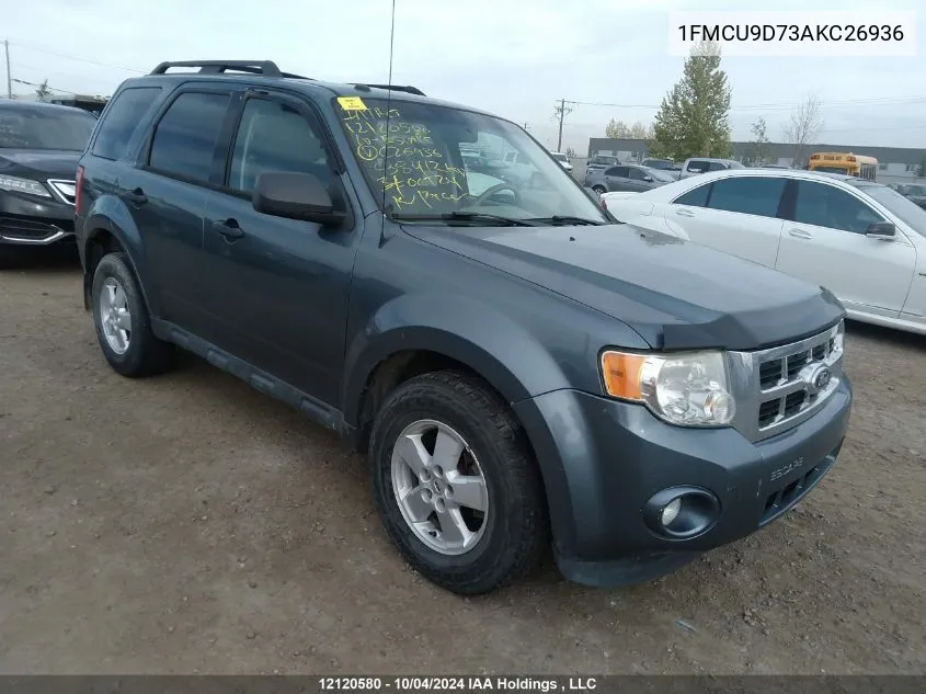 2010 Ford Escape Xlt VIN: 1FMCU9D73AKC26936 Lot: 12120580