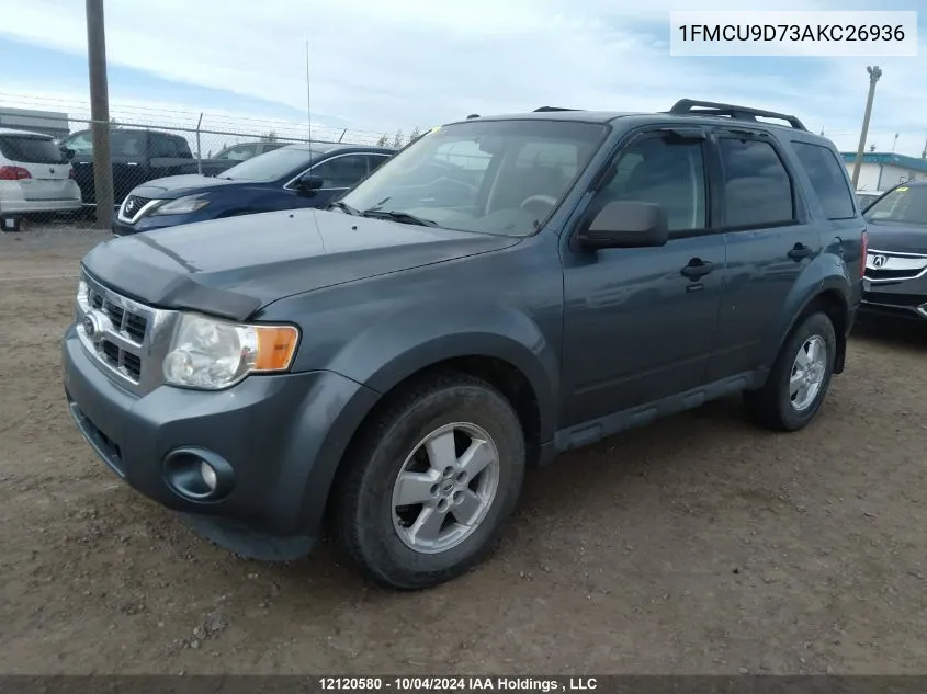 2010 Ford Escape Xlt VIN: 1FMCU9D73AKC26936 Lot: 12120580