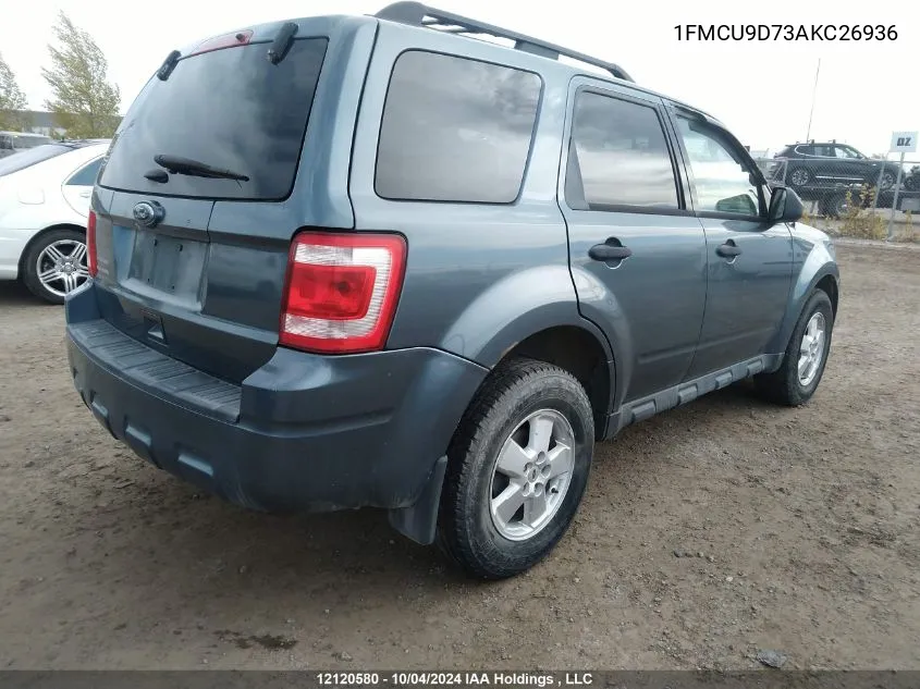 2010 Ford Escape Xlt VIN: 1FMCU9D73AKC26936 Lot: 12120580