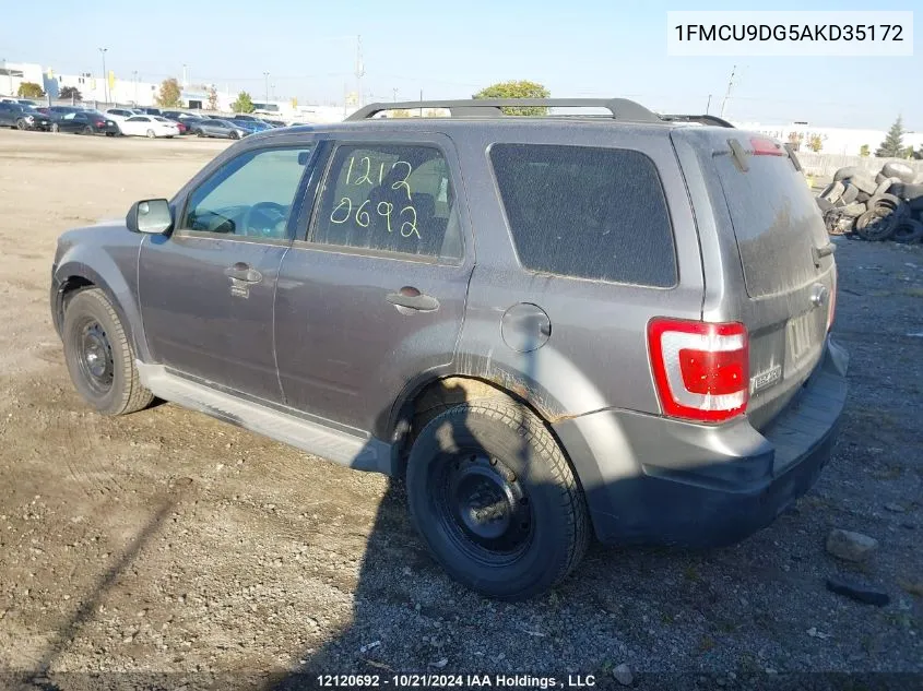 2010 Ford Escape VIN: 1FMCU9DG5AKD35172 Lot: 12120692