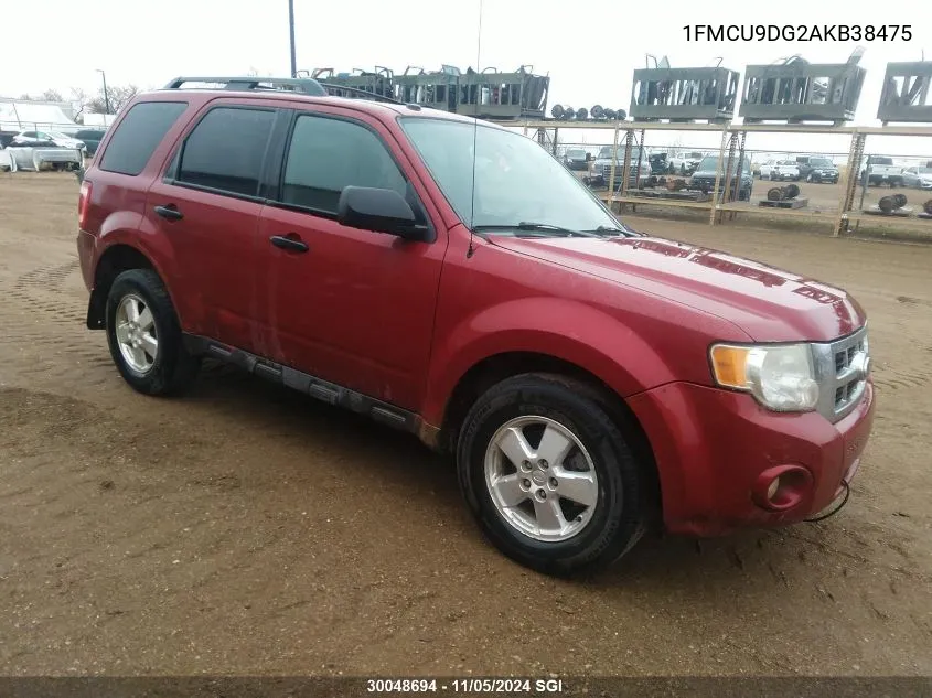 2010 Ford Escape Xlt VIN: 1FMCU9DG2AKB38475 Lot: 30048694