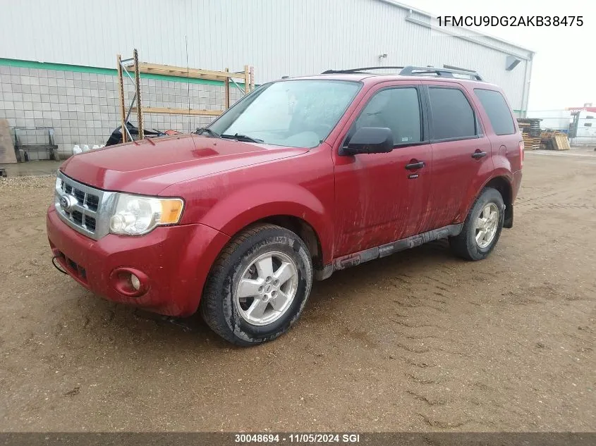 2010 Ford Escape Xlt VIN: 1FMCU9DG2AKB38475 Lot: 30048694