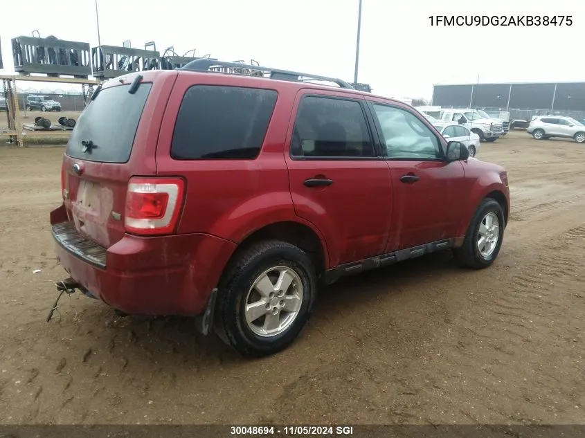 2010 Ford Escape Xlt VIN: 1FMCU9DG2AKB38475 Lot: 30048694