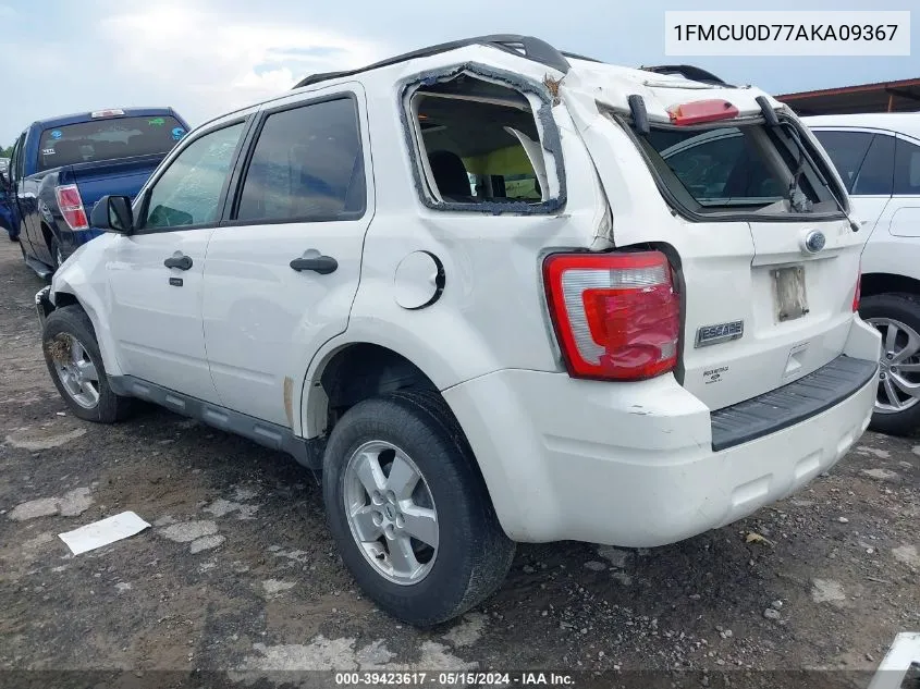 2010 Ford Escape Xlt VIN: 1FMCU0D77AKA09367 Lot: 39423617