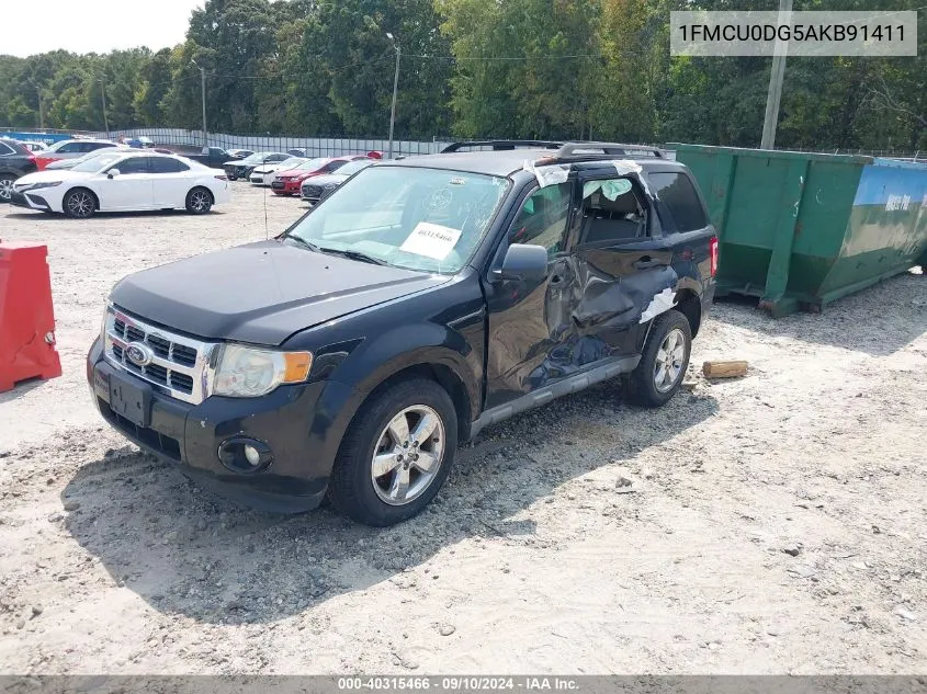 2010 Ford Escape Xlt VIN: 1FMCU0DG5AKB91411 Lot: 40315466