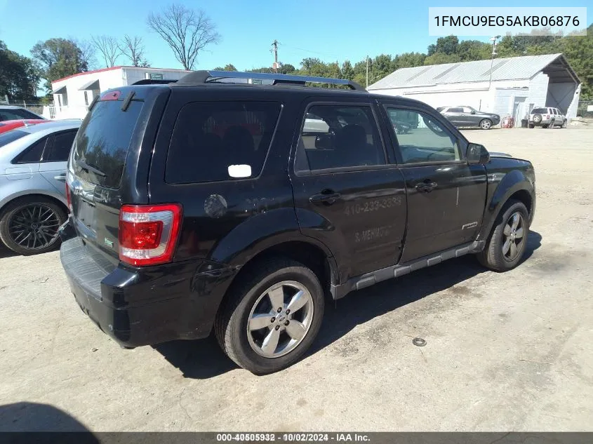 2010 Ford Escape Limited VIN: 1FMCU9EG5AKB06876 Lot: 40505932