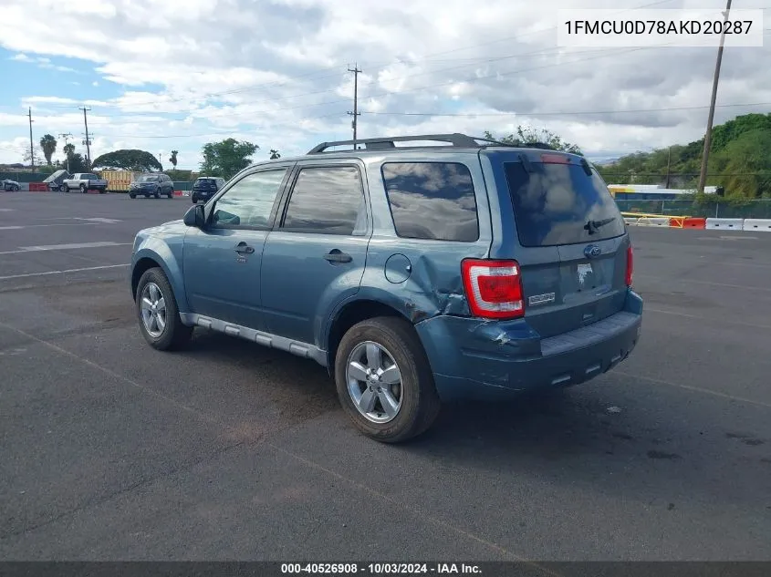 2010 Ford Escape Xlt VIN: 1FMCU0D78AKD20287 Lot: 40526908