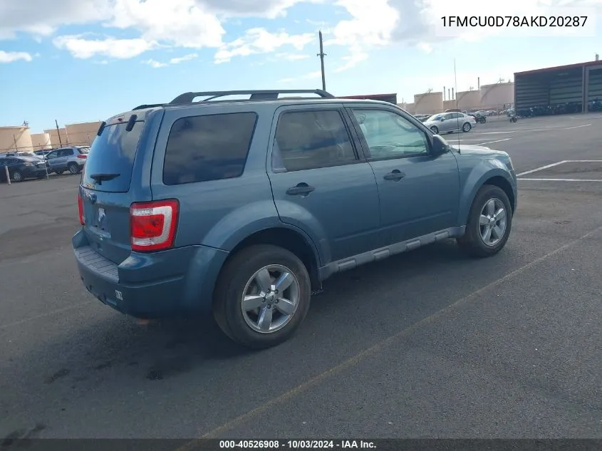 2010 Ford Escape Xlt VIN: 1FMCU0D78AKD20287 Lot: 40526908