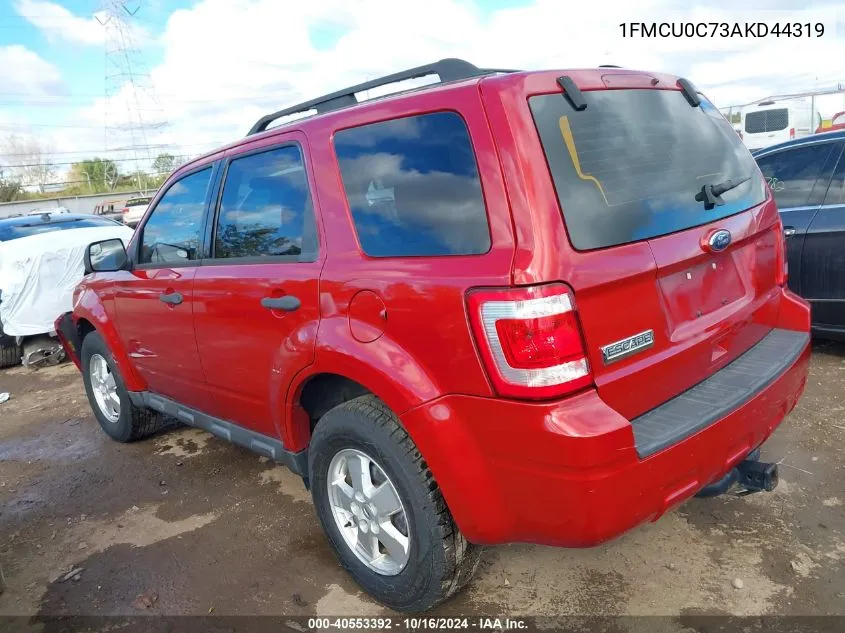 2010 Ford Escape Xls VIN: 1FMCU0C73AKD44319 Lot: 40553392