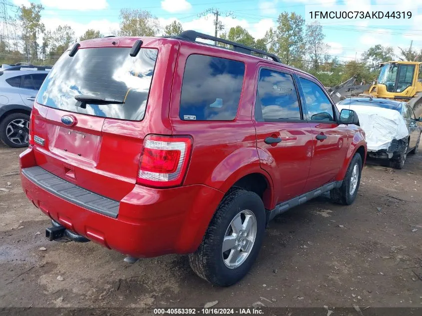 2010 Ford Escape Xls VIN: 1FMCU0C73AKD44319 Lot: 40553392