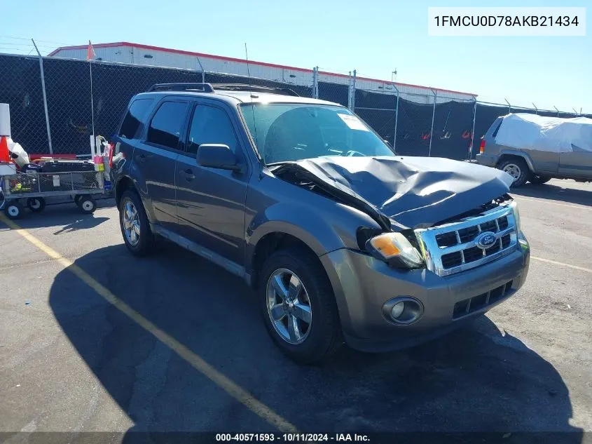 2010 Ford Escape Xlt VIN: 1FMCU0D78AKB21434 Lot: 40571593