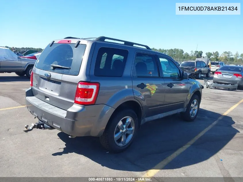 2010 Ford Escape Xlt VIN: 1FMCU0D78AKB21434 Lot: 40571593