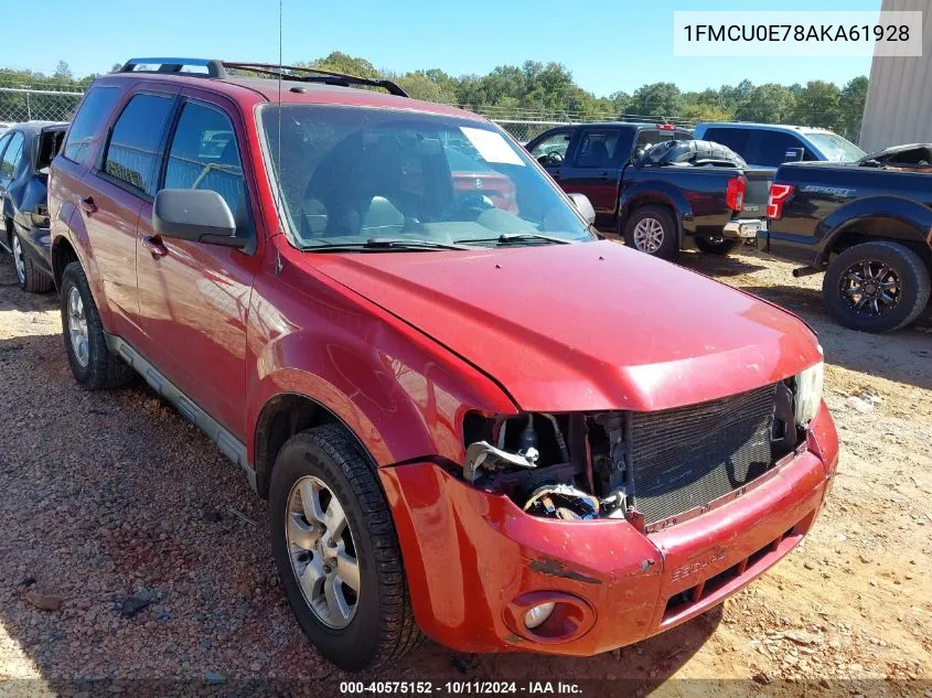 2010 Ford Escape Limited VIN: 1FMCU0E78AKA61928 Lot: 40575152