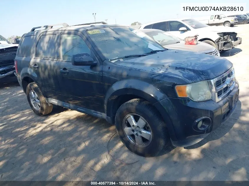 2010 Ford Escape Xlt VIN: 1FMCU0D74AKB28610 Lot: 40577394