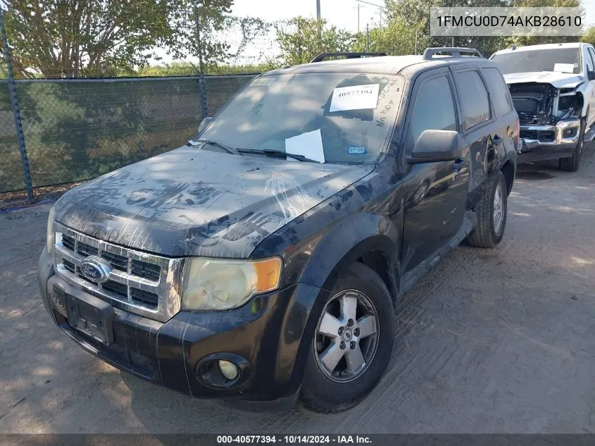 2010 Ford Escape Xlt VIN: 1FMCU0D74AKB28610 Lot: 40577394