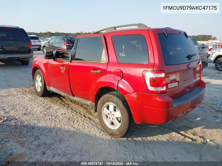 2010 Ford Escape Xlt VIN: 1FMCU9D79AKC47175 Lot: 40578747