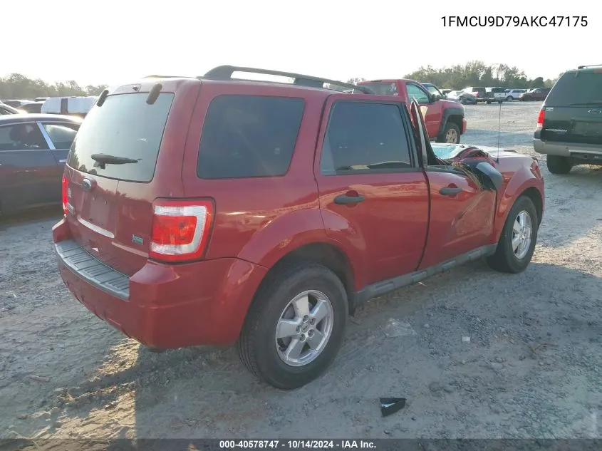 2010 Ford Escape Xlt VIN: 1FMCU9D79AKC47175 Lot: 40578747