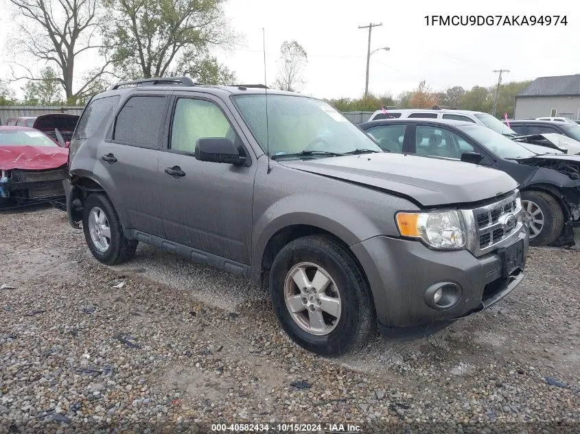 2010 Ford Escape Xlt VIN: 1FMCU9DG7AKA94974 Lot: 40582434