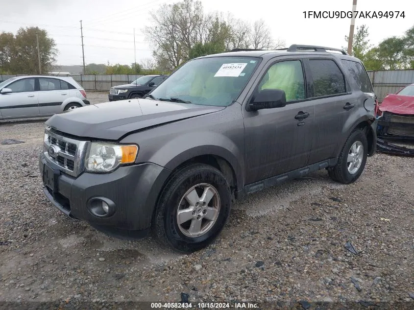 2010 Ford Escape Xlt VIN: 1FMCU9DG7AKA94974 Lot: 40582434