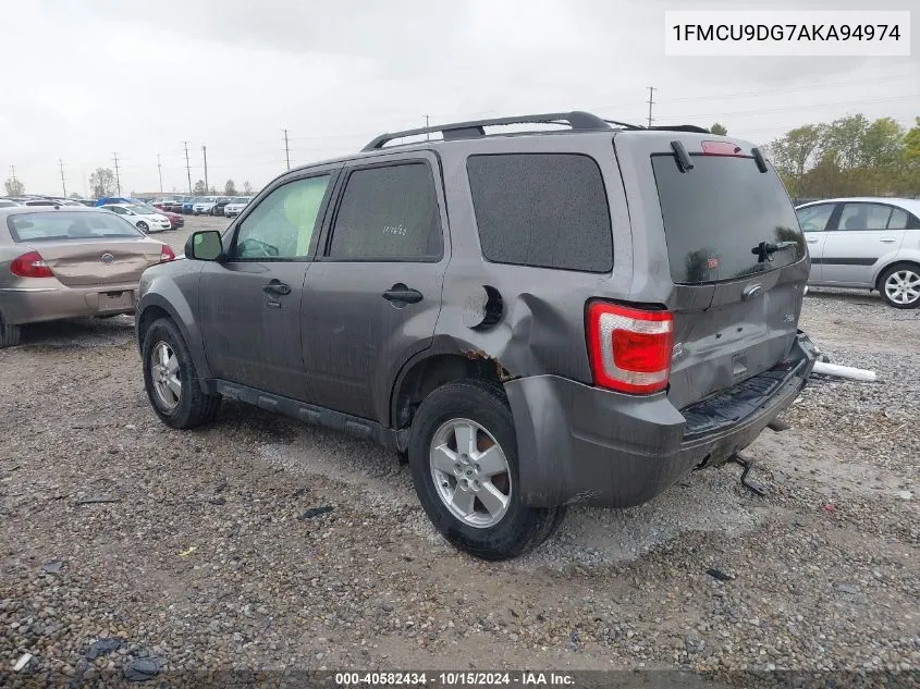 2010 Ford Escape Xlt VIN: 1FMCU9DG7AKA94974 Lot: 40582434