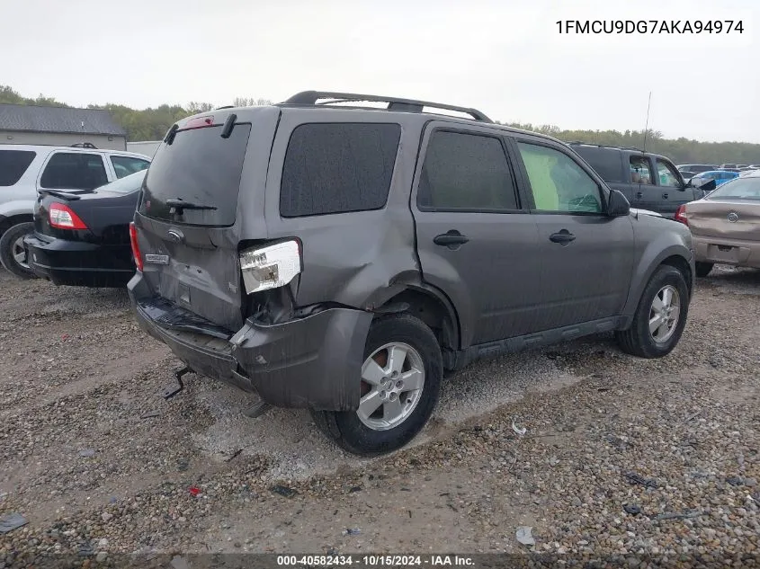 2010 Ford Escape Xlt VIN: 1FMCU9DG7AKA94974 Lot: 40582434