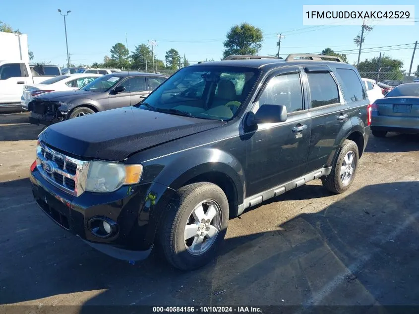 2010 Ford Escape Xlt VIN: 1FMCU0DGXAKC42529 Lot: 40584156