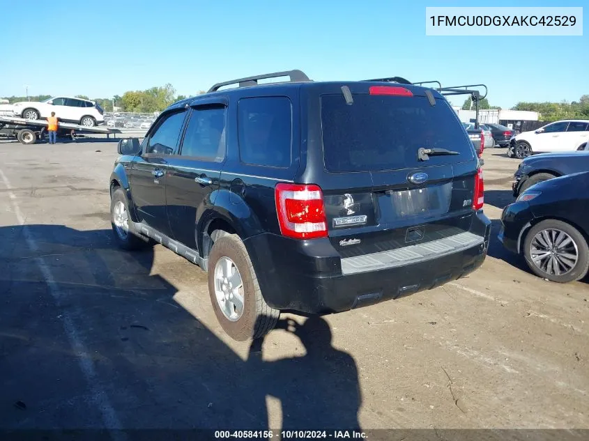 2010 Ford Escape Xlt VIN: 1FMCU0DGXAKC42529 Lot: 40584156